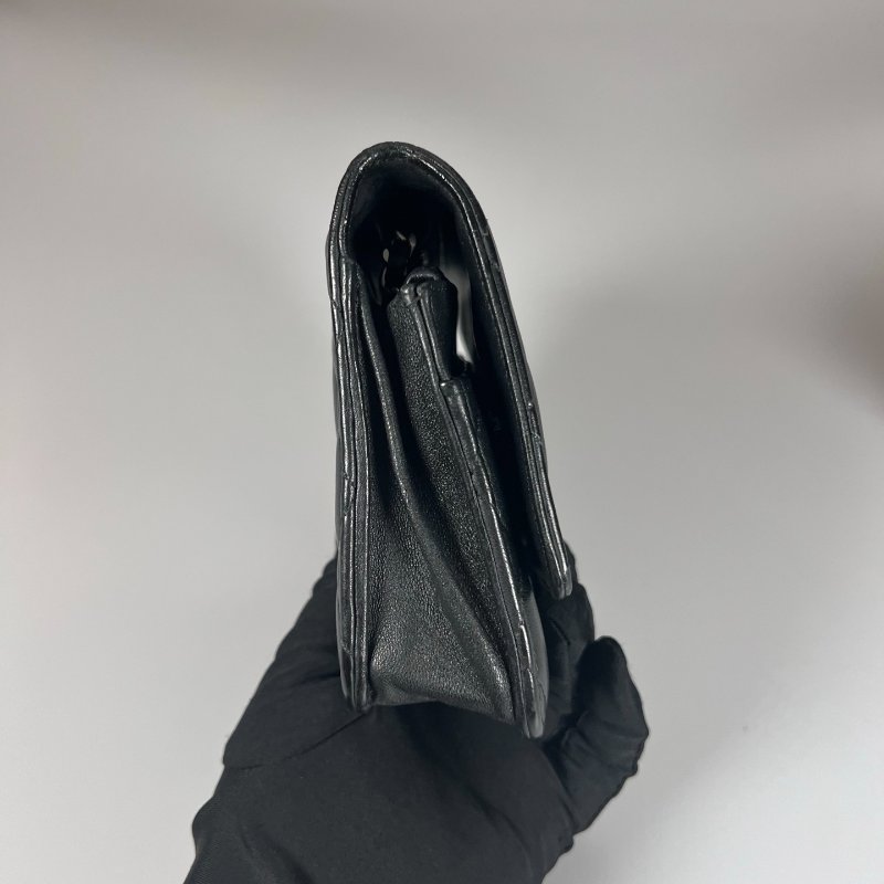 CHANEL CF銀扣WOC鍊包 黑羊皮 16開-2