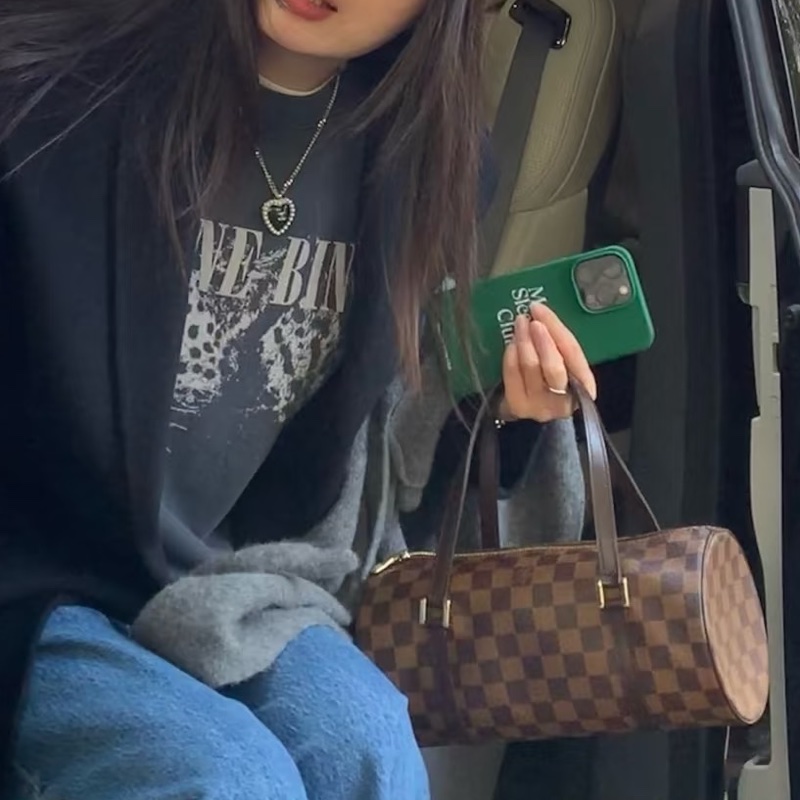 Louis Vuitton LV 棋盤格 巴比龍 圓筒包 肩背包  手提包-52