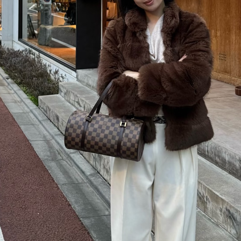 Louis Vuitton LV 棋盤格 巴比龍 圓筒包 肩背包  手提包-53