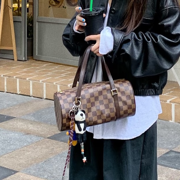 Louis Vuitton LV 棋盤格 巴比龍 圓筒包 肩背包  手提包-56