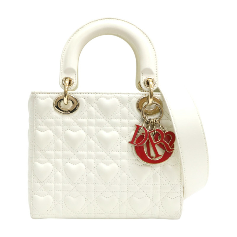 米白色 羊皮 Lady Dior Small 兩用包 情人節限定【Dior 迪奧 】 M0538ONGH-0
