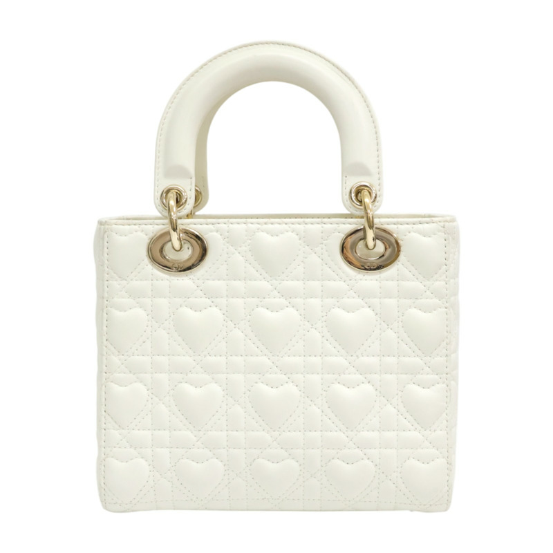 米白色 羊皮 Lady Dior Small 兩用包 情人節限定【Dior 迪奧 】 M0538ONGH-1