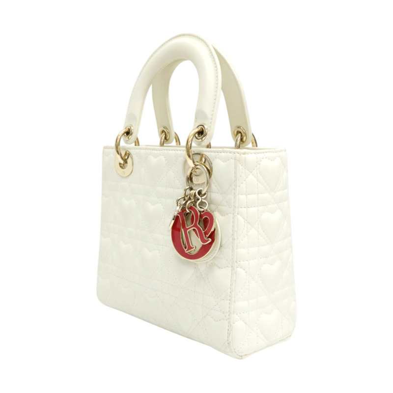 米白色 羊皮 Lady Dior Small 兩用包 情人節限定【Dior 迪奧 】 M0538ONGH-2