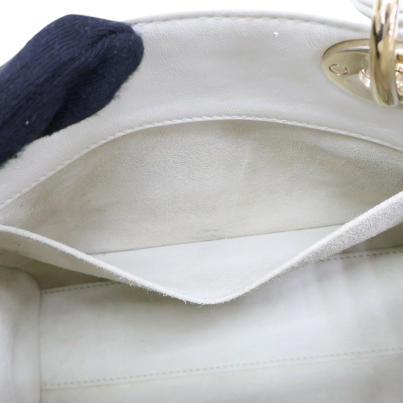 米白色 羊皮 Lady Dior Small 兩用包 情人節限定【Dior 迪奧 】 M0538ONGH-5