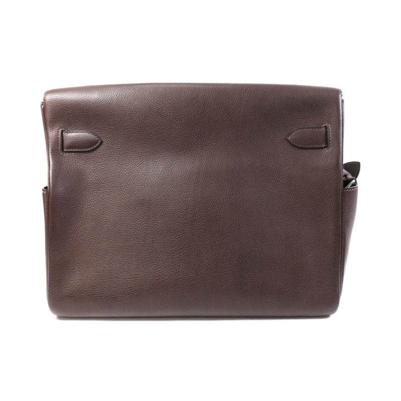 HERMES Barenia皮革Kelly Messenger GM銀扣肩背袋Rouge H-1