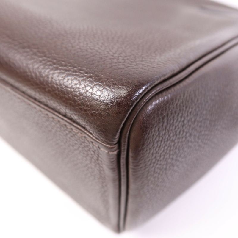 HERMES Barenia皮革Kelly Messenger GM銀扣肩背袋Rouge H-6