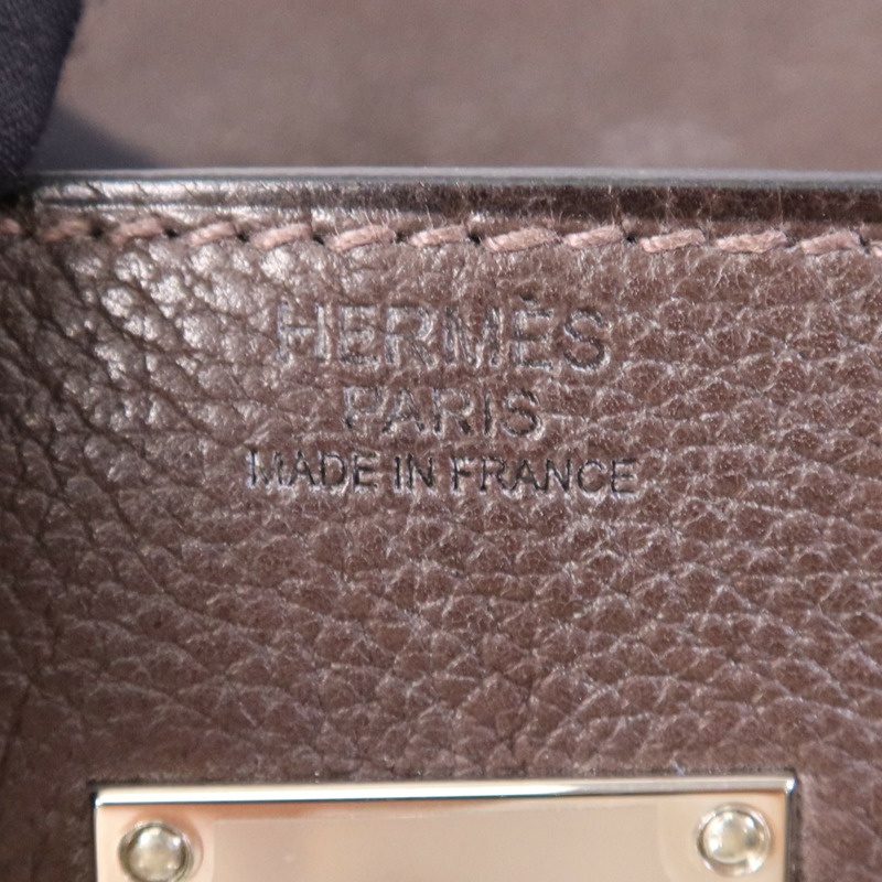 HERMES Barenia皮革Kelly Messenger GM銀扣肩背袋Rouge H-11