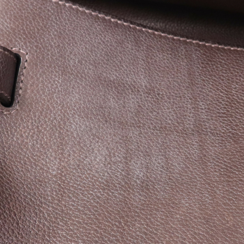 HERMES Barenia皮革Kelly Messenger GM銀扣肩背袋Rouge H-13