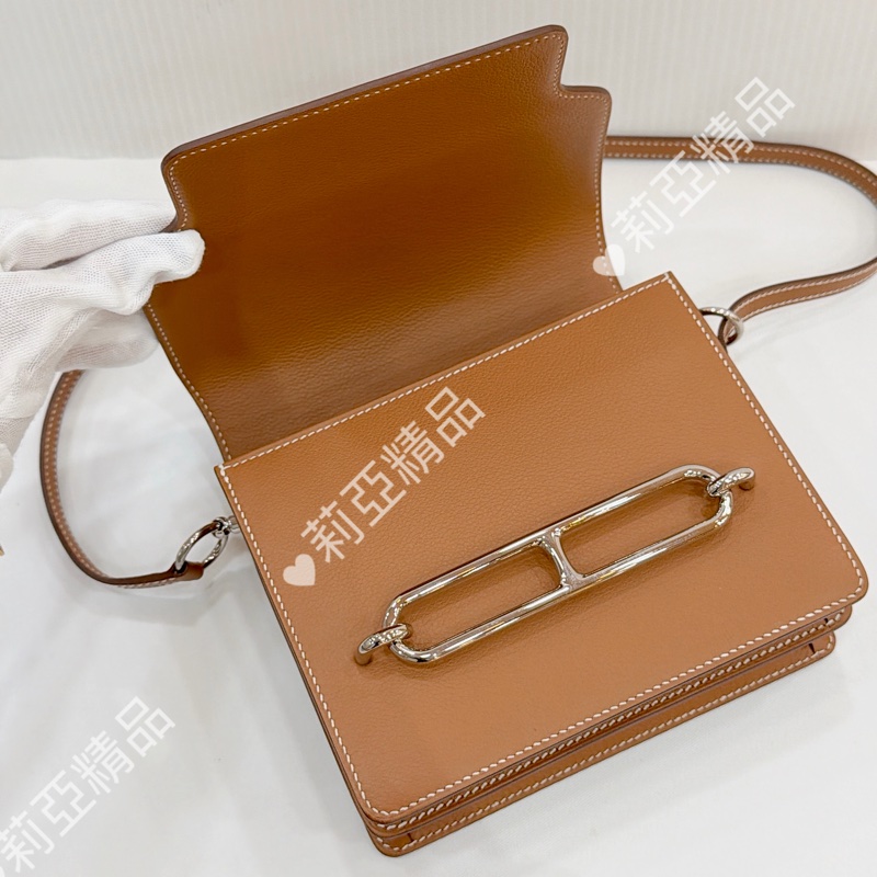 莉亞精品♡ Hermes mini Roulis金棕銀 B刻 99新-8