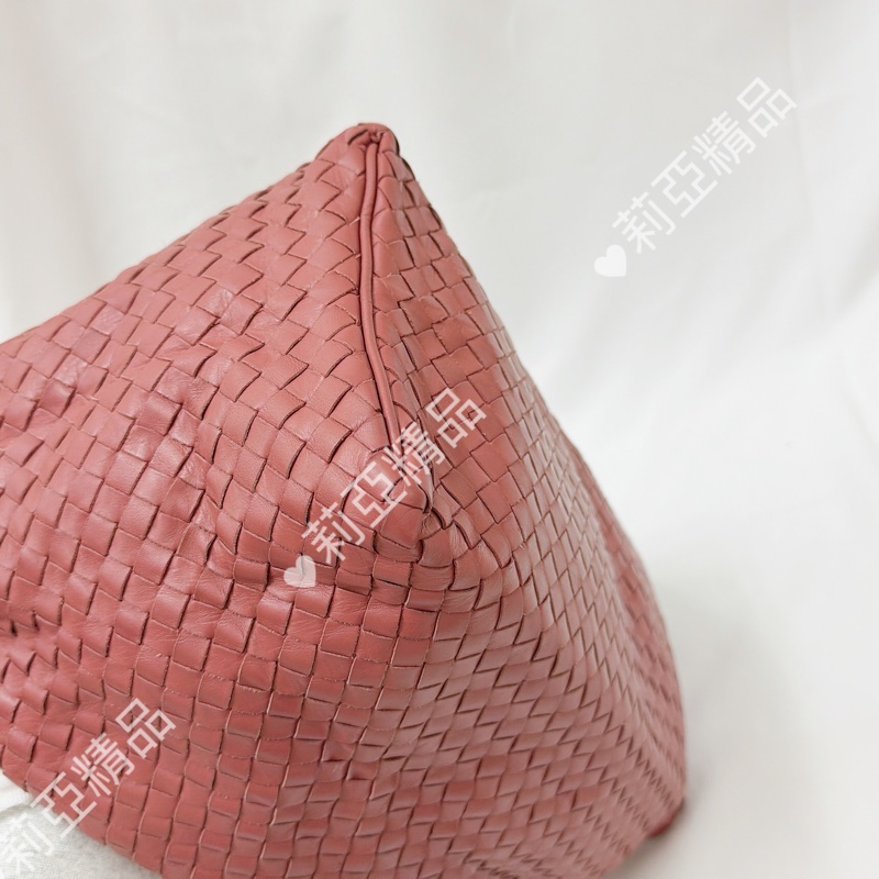 莉亞精品♡ BV 編織手提包 乾燥玫瑰粉 二手美包-9