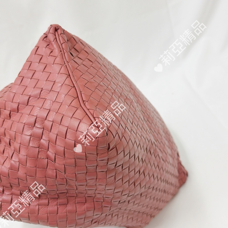 莉亞精品♡ BV 編織手提包 乾燥玫瑰粉 二手美包-11
