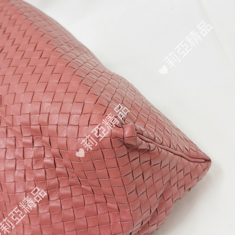 莉亞精品♡ BV 編織手提包 乾燥玫瑰粉 二手美包-12