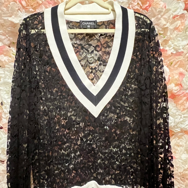 Chanel蕾絲上衣38碼-0