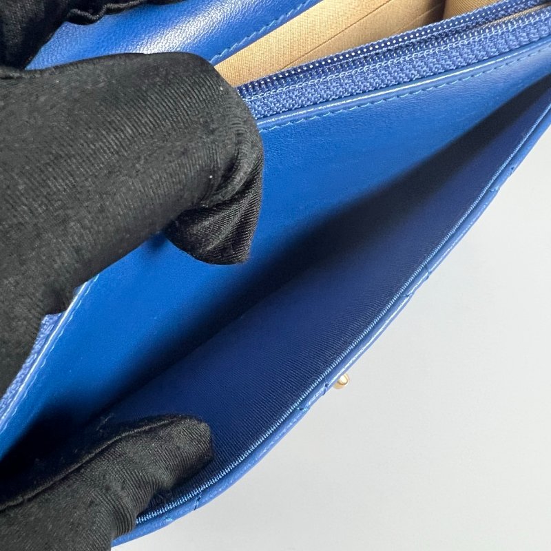 CHANEL CF金球WOC鍊包 藍羊皮 29開-5