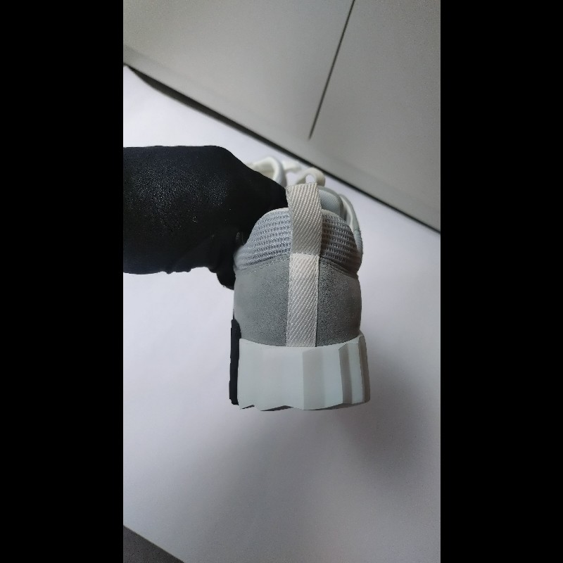 Hermes 淺灰藍麂皮+布休閒運動鞋-6