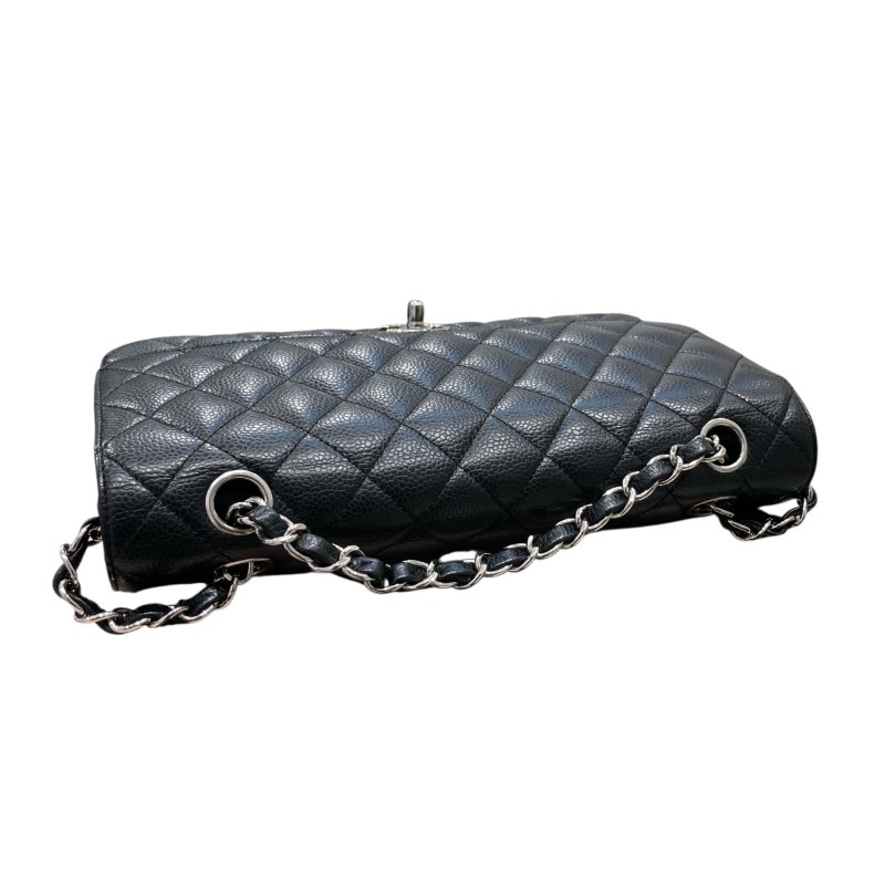 CHANEL 香奈兒 CF25翻蓋包 黑色 荔枝牛皮 銀釦-5