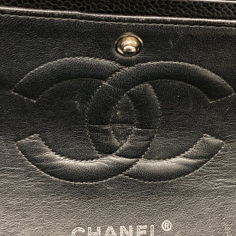 CHANEL 香奈兒 CF25翻蓋包 黑色 荔枝牛皮 銀釦-12