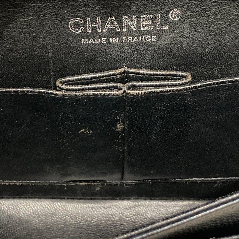 CHANEL 香奈兒 CF25翻蓋包 黑色 荔枝牛皮 銀釦-14