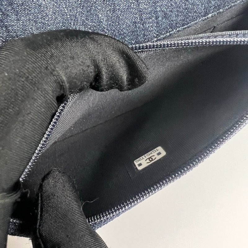 CHANEL 19牛仔單寧手機包 AP3067/晶片款-7