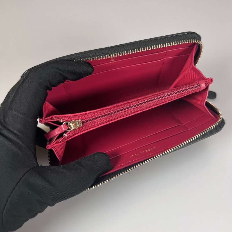 CHANEL 19ㄇ拉中夾 黑羊皮 晶片款-4