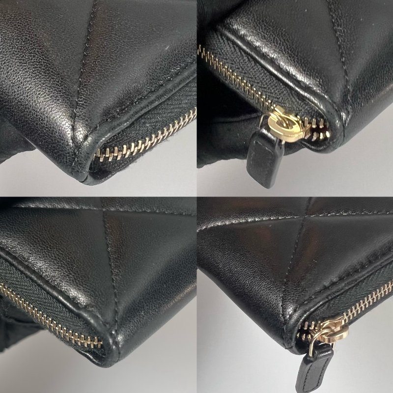 CHANEL 19ㄇ拉中夾 黑羊皮 晶片款-10