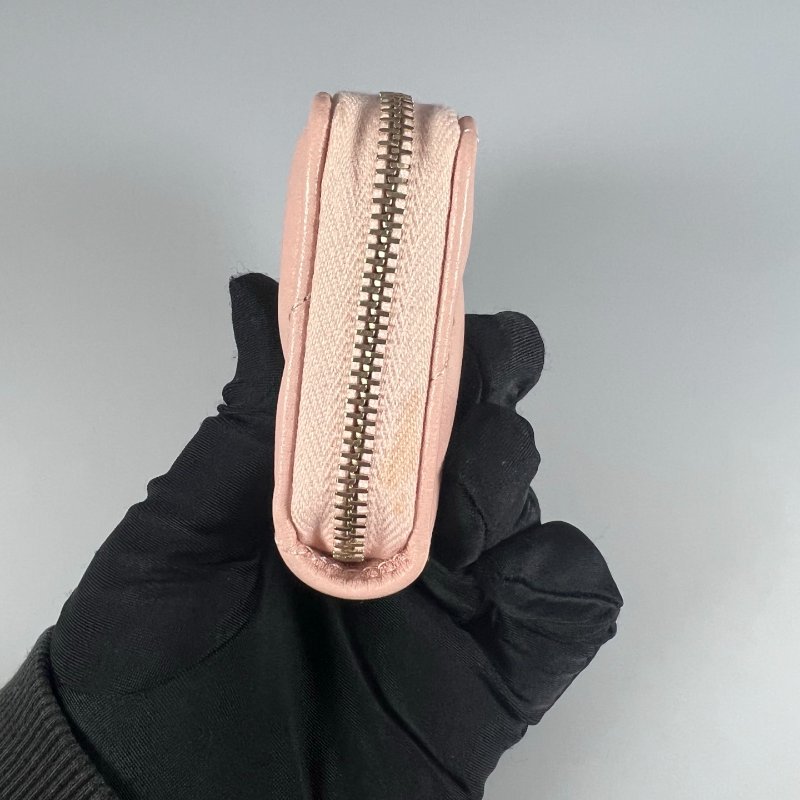 CHANEL 19粉ㄇ拉零錢短夾 晶片款-2