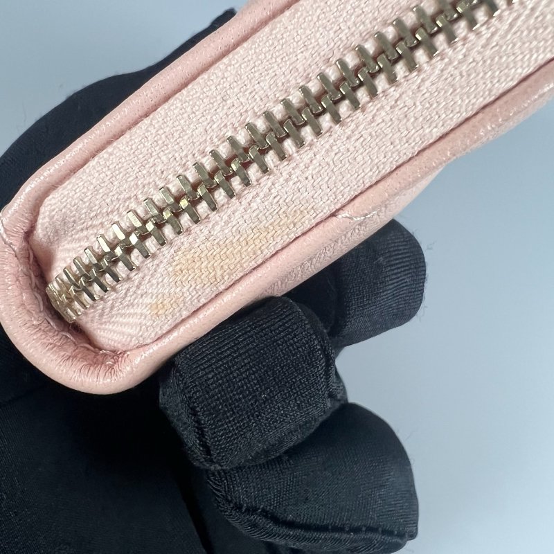 CHANEL 19粉ㄇ拉零錢短夾 晶片款-7