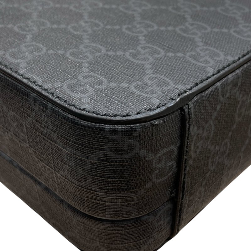 GUCCI 古馳 724717 老花小盒子斜背包 皮革 黑色 銀釦-7