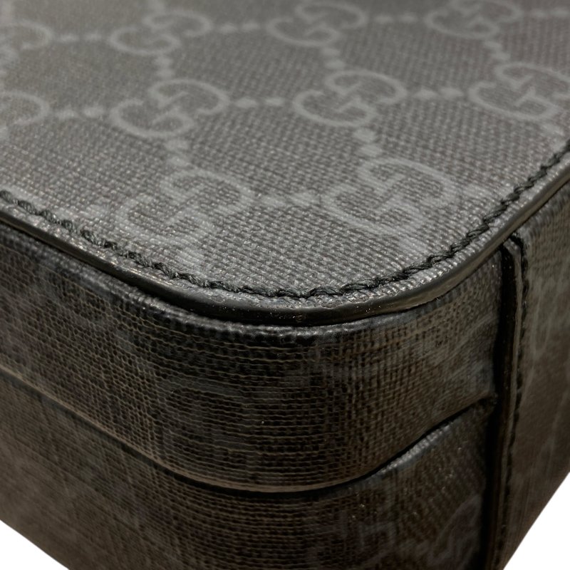 GUCCI 古馳 724717 老花小盒子斜背包 皮革 黑色 銀釦-9