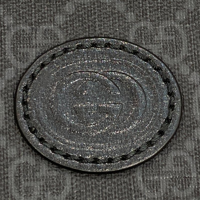 GUCCI 古馳 724717 老花小盒子斜背包 皮革 黑色 銀釦-16