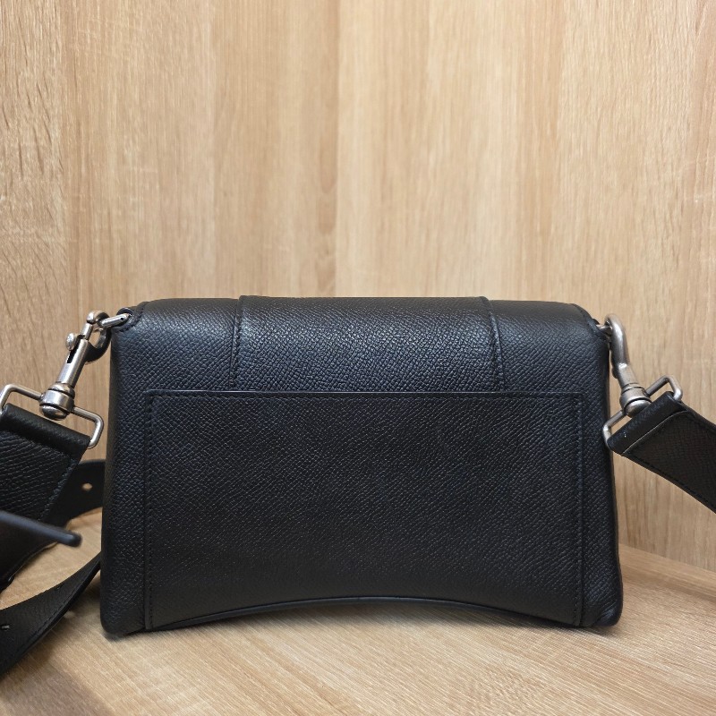 [超甜出清品項🥰] Balenciaga 黑牛皮霧銀釦DownTown斜背沙漏包-2