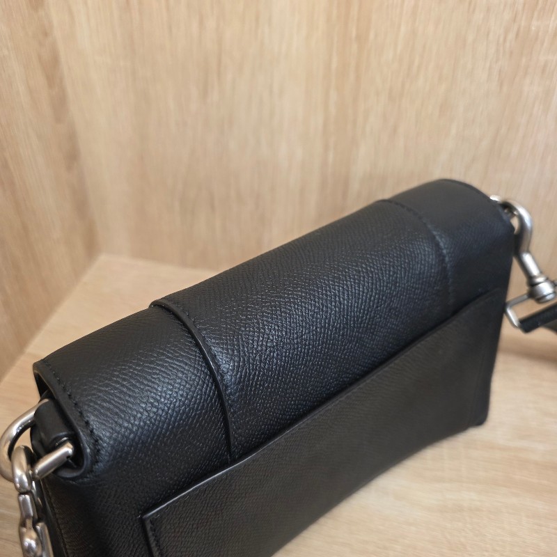 [超甜出清品項🥰] Balenciaga 黑牛皮霧銀釦DownTown斜背沙漏包-3