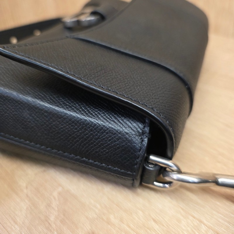 [超甜出清品項🥰] Balenciaga 黑牛皮霧銀釦DownTown斜背沙漏包-23