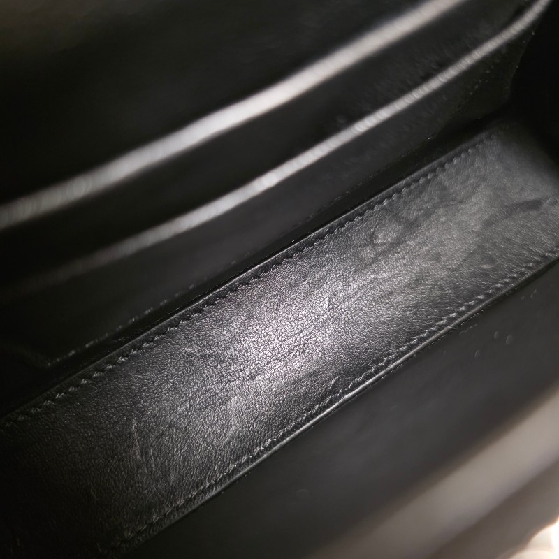 [超甜出清品項🥰] Balenciaga 黑牛皮霧銀釦DownTown斜背沙漏包-27