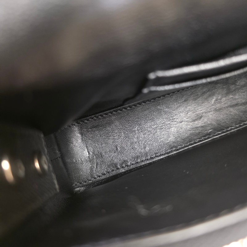 [超甜出清品項🥰] Balenciaga 黑牛皮霧銀釦DownTown斜背沙漏包-28