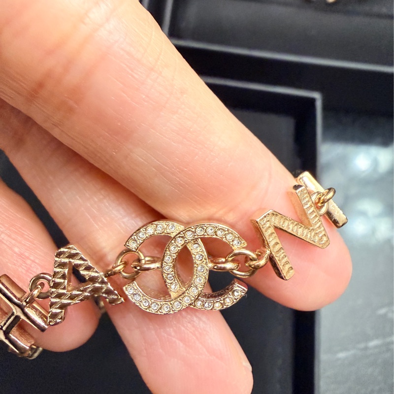 Chanel 香奈兒 字母水鑽氣質手鍊-2