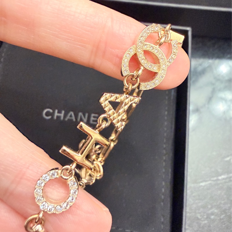Chanel 香奈兒 字母水鑽氣質手鍊-6