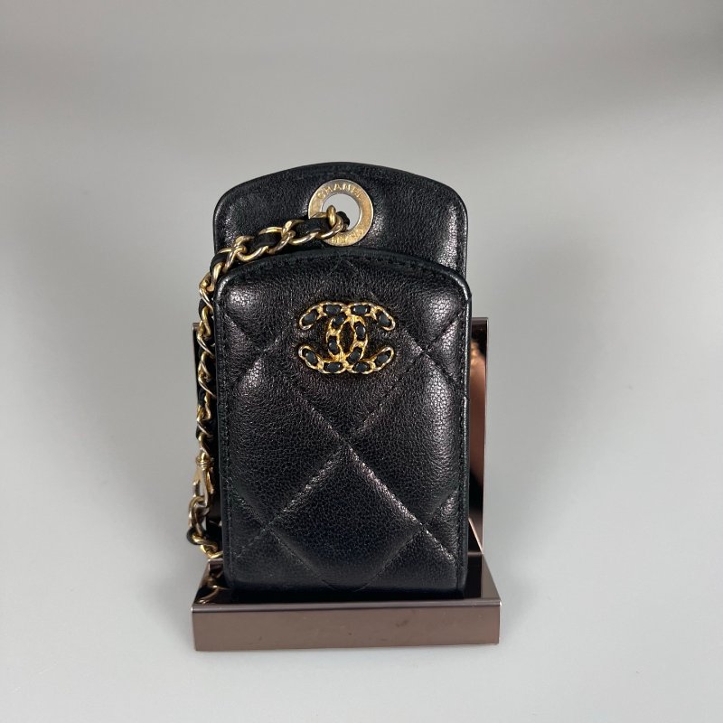 CHANEL 19行李吊牌 黑羊皮 29開-0