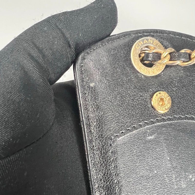 CHANEL 19行李吊牌 黑羊皮 29開-10