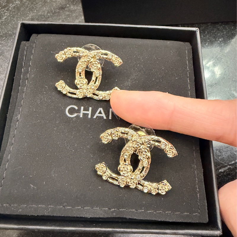 Chanel 香奈兒logo 雙c大耳環-2