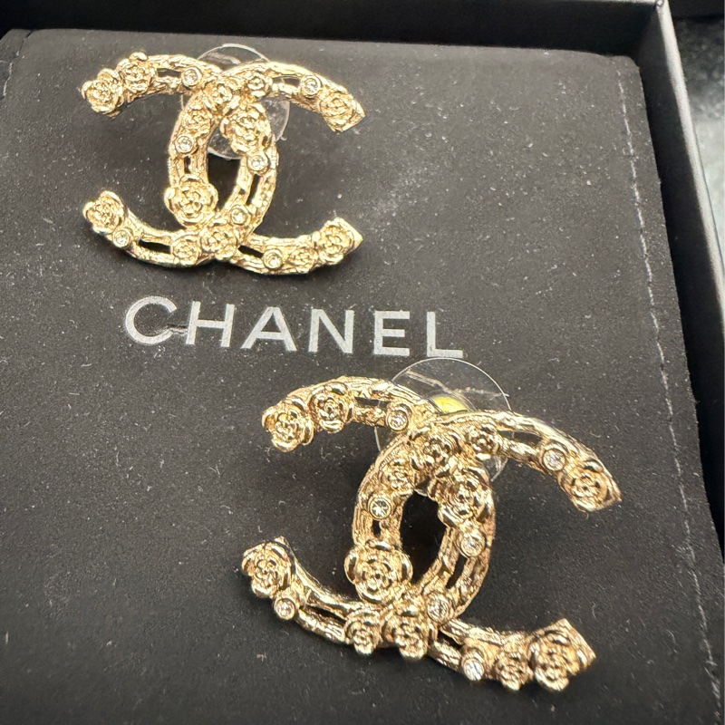 Chanel 香奈兒logo 雙c大耳環-3