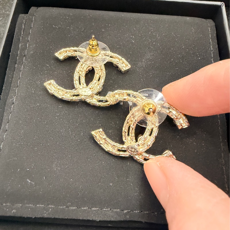 Chanel 香奈兒logo 雙c大耳環-7