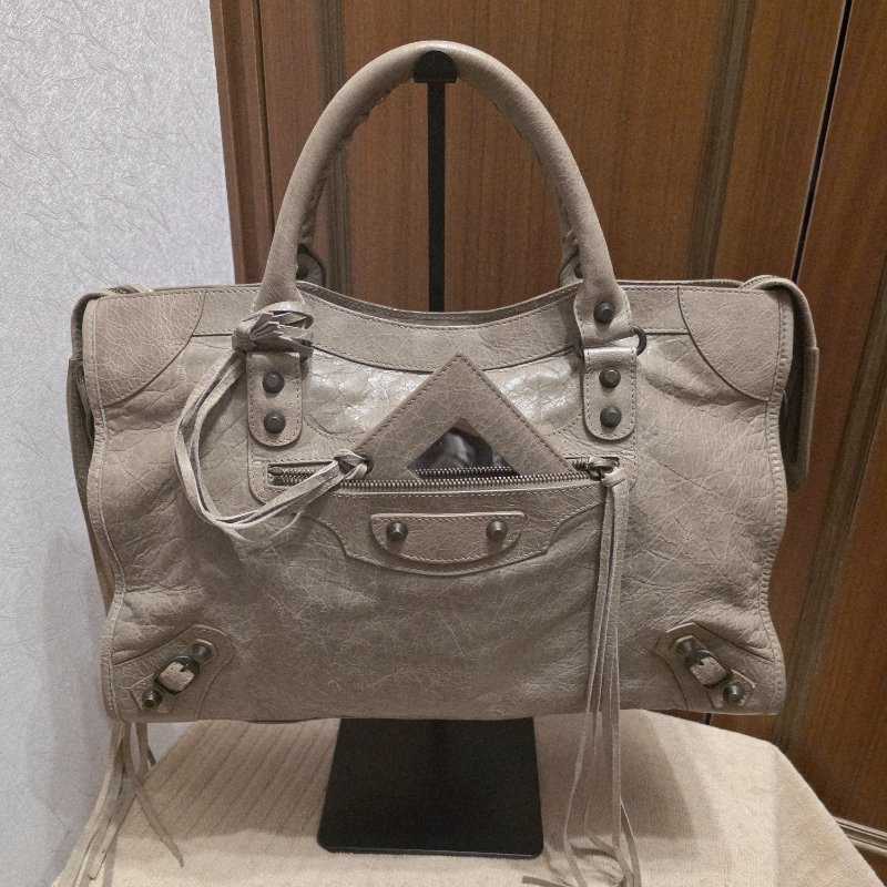 Balenciaga 巴黎世家 中款 機車包 氣質灰-5