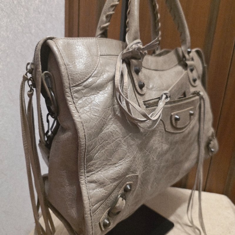 Balenciaga 巴黎世家 中款 機車包 氣質灰-7