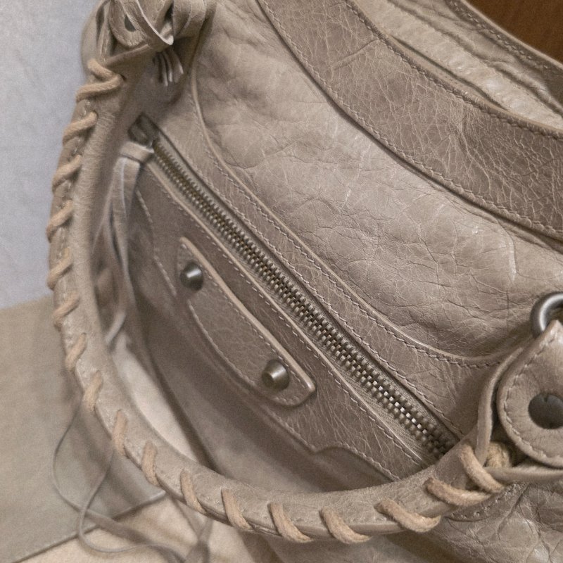 Balenciaga 巴黎世家 中款 機車包 氣質灰-12