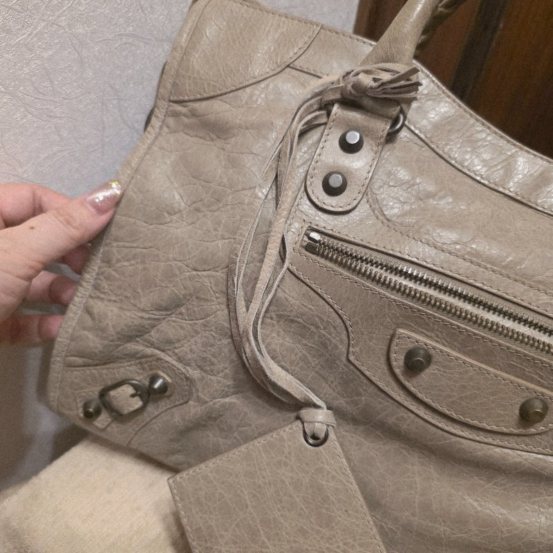 Balenciaga 巴黎世家 中款 機車包 氣質灰-30