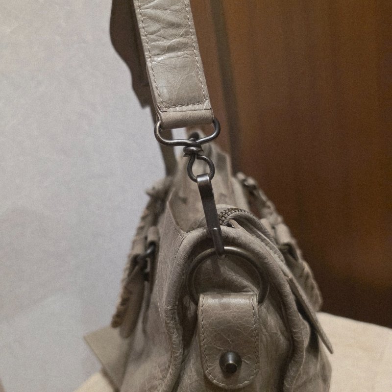 Balenciaga 巴黎世家 中款 機車包 氣質灰-35