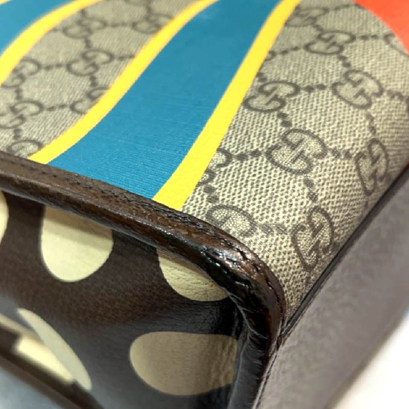 金鐸精品~2512 GUCCI古馳 100 Centum系列限量版幾何印花 GG Supreme中型手提側肩背托特包-9