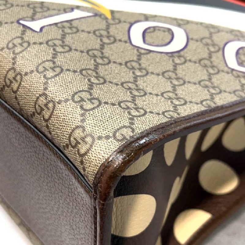 金鐸精品~2512 GUCCI古馳 100 Centum系列限量版幾何印花 GG Supreme中型手提側肩背托特包-10