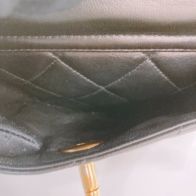 MS0591 Chanel 香奈兒 中古 雙肩包 背包 羊皮 黑色  24K黃金扣 Vinatge Duma 23cm Lambskin Black x Ghw-18